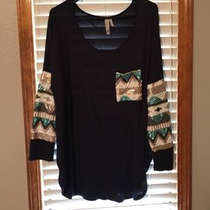 Navy and sequin tunic
