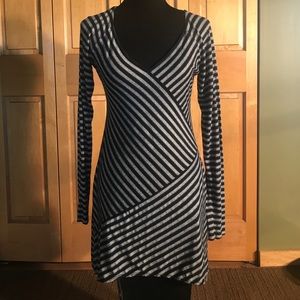 Striped black n grey long sleeve tunic