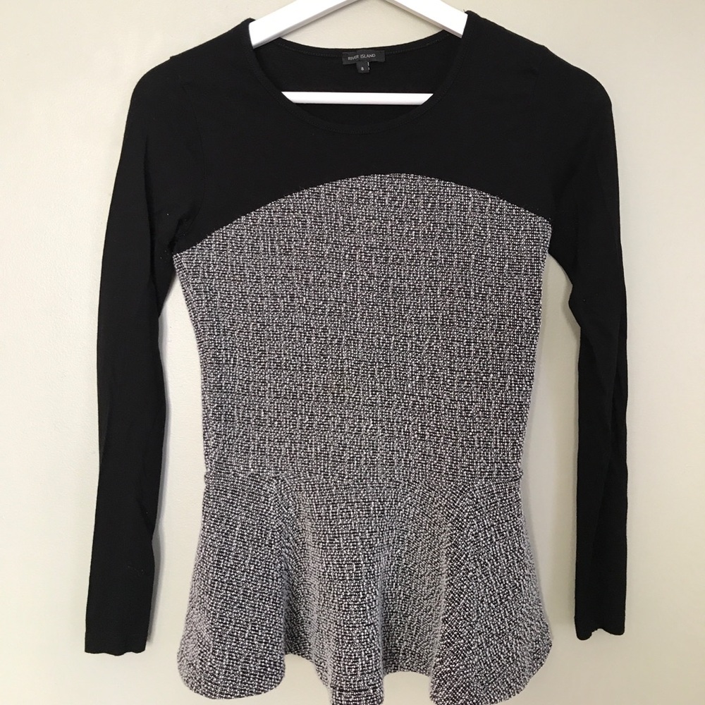 River Island Peplum Long Sleeved Top