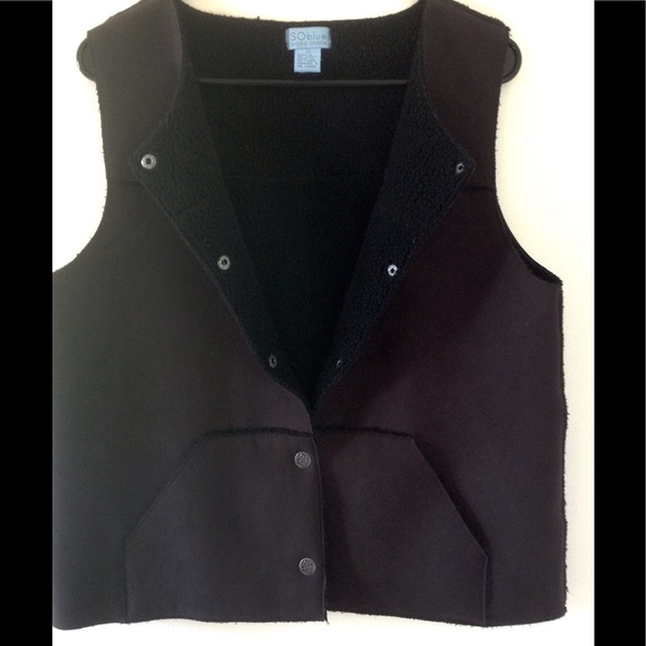 Sigrid Olsen black faux shearling vest - size M - Picture 2 of 3