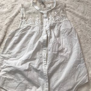 White lace yoke button up top from F21