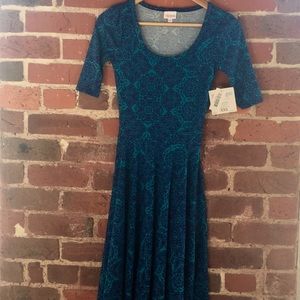 NWT Lularoe XXS Blue Floral Nicole