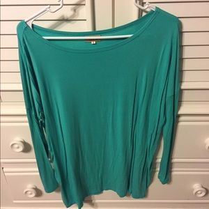 Long Sleeve Teal Piko Top