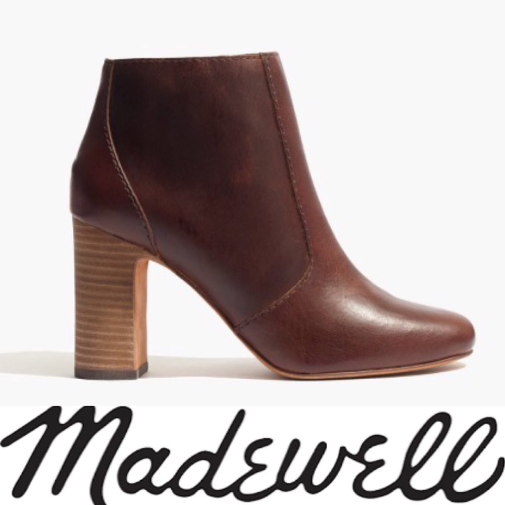 NEW Madewell cherry wood brown heel boots