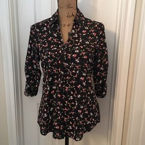Express Flower Print Portofino Blouse / Shirt