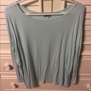 Light Blue Piko Long Sleeve Top