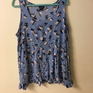 Torrid Blue Chiffon Tank Top