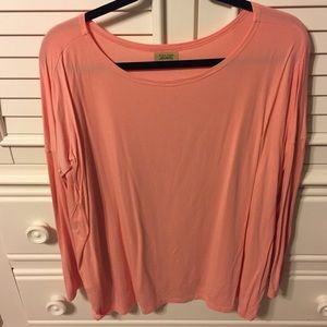 Peach Long Sleeve Piko Top