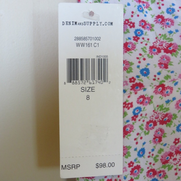 SOLD NWT Denim & Supply Floral Cutout-Back Dress - Picture 5 of 8