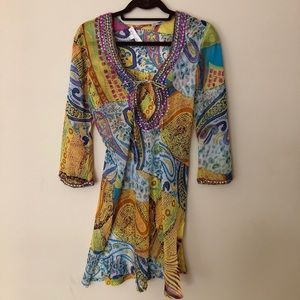 Solitaire Sparkly Beaded Beach Pool Coverup