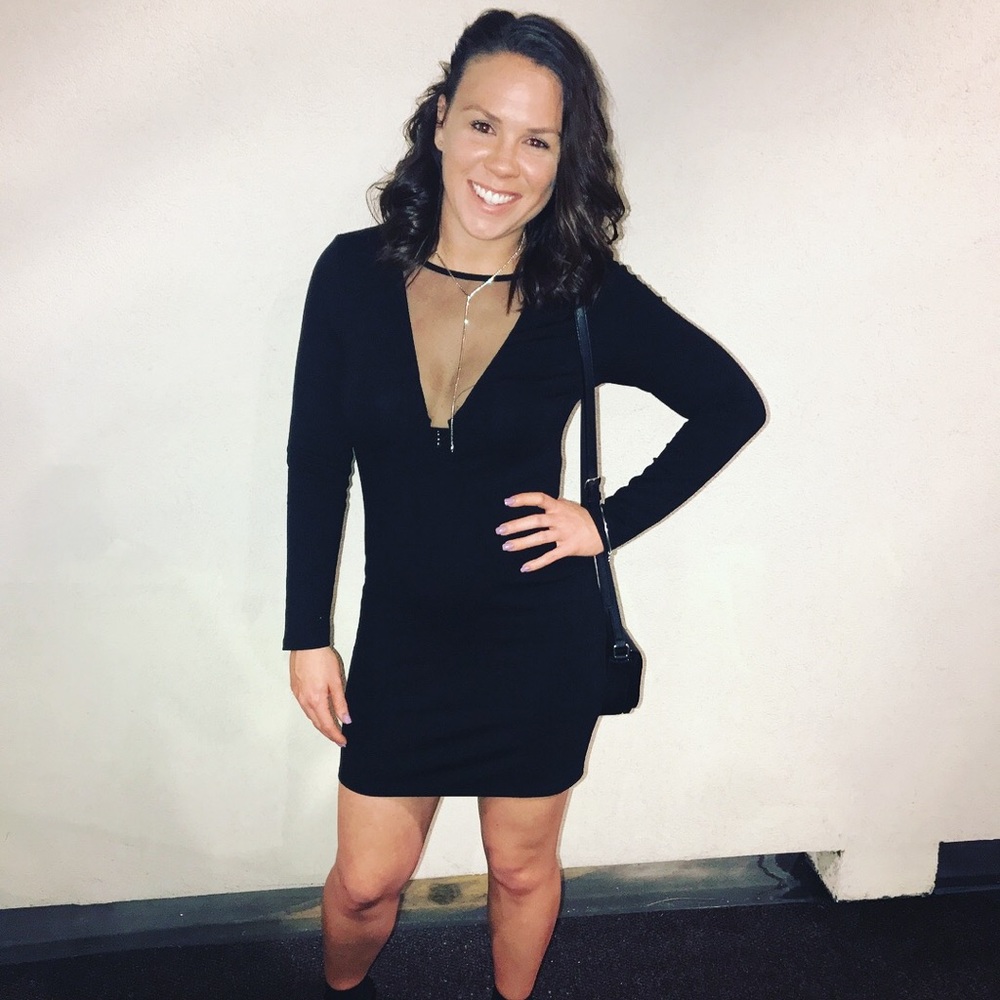 Long sleeve black dress