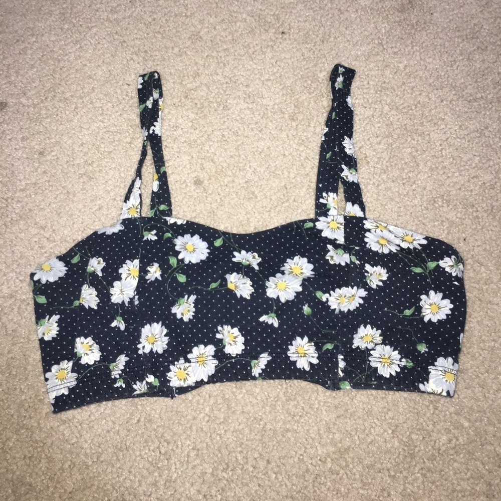 Forever 21 Bandeau: Floral Design w/ Bow Cut-Out