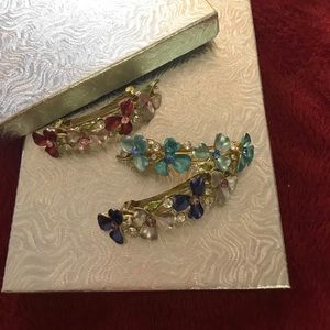 New flower jeweled Hair barrettes