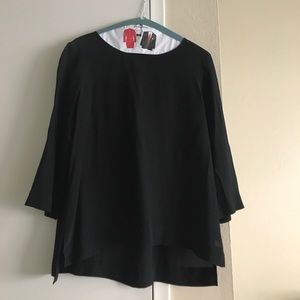 Madewell black silk top