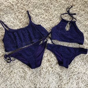 4 Piece Roxy Crochet Bikini 👙 4 PIECES 👙 EUC