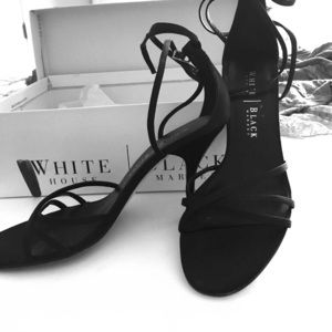 White House Black market black strappy high heel