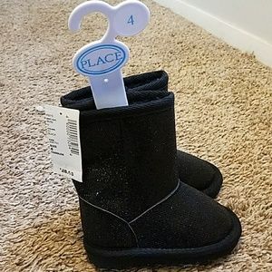 Glitter black toddler boots