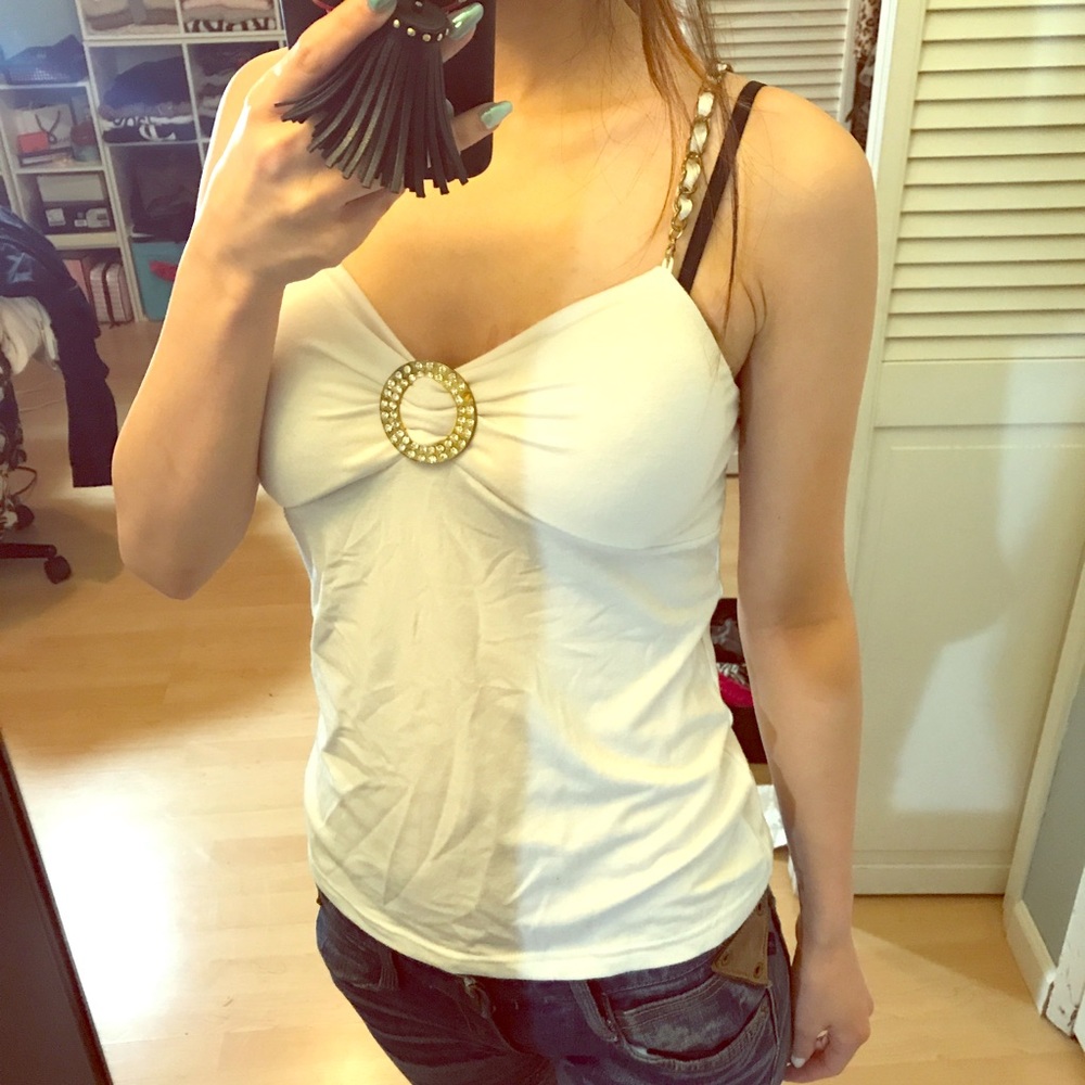 White bling bling sexy camisole
