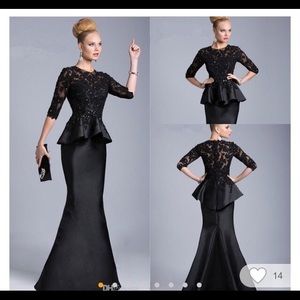 Stunning Satin and Sheer Lace Beaded Dress