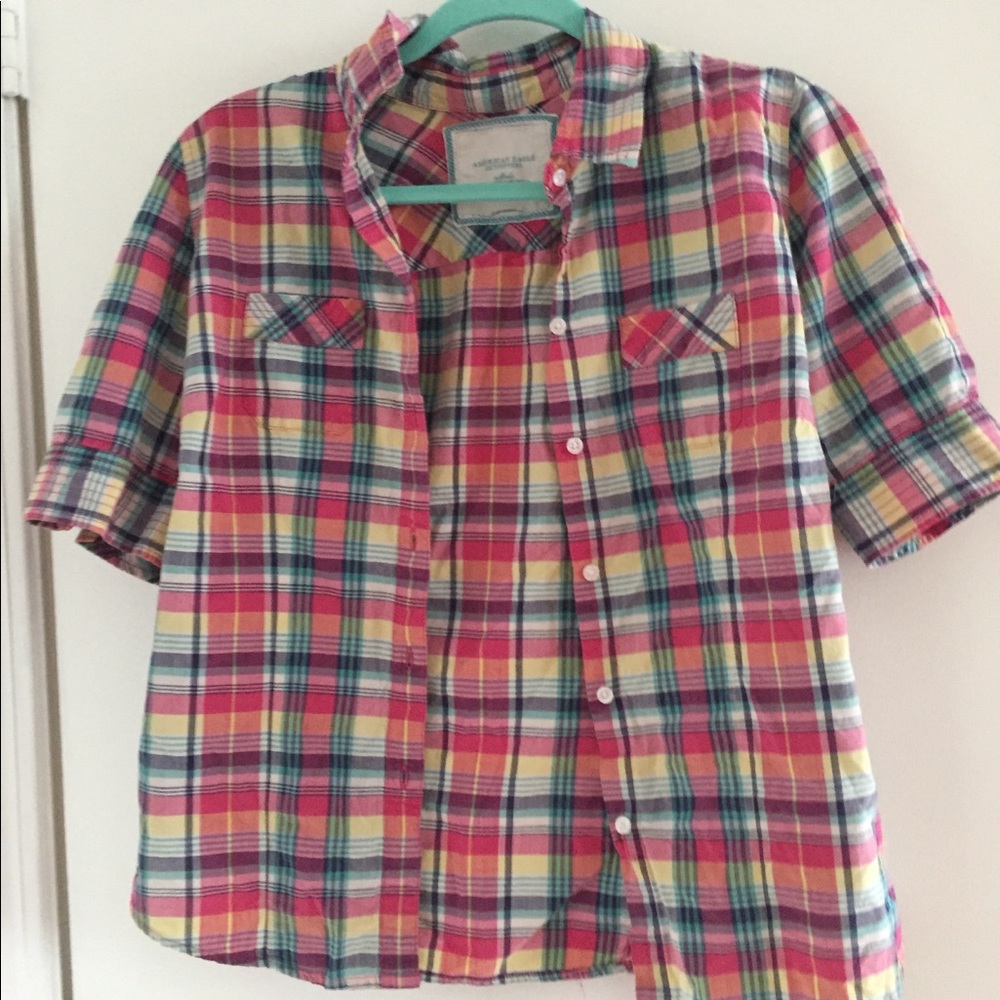 American Eagle Outfitters Plaid Top