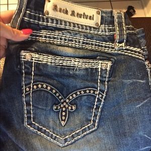 Crop rock revival jeans