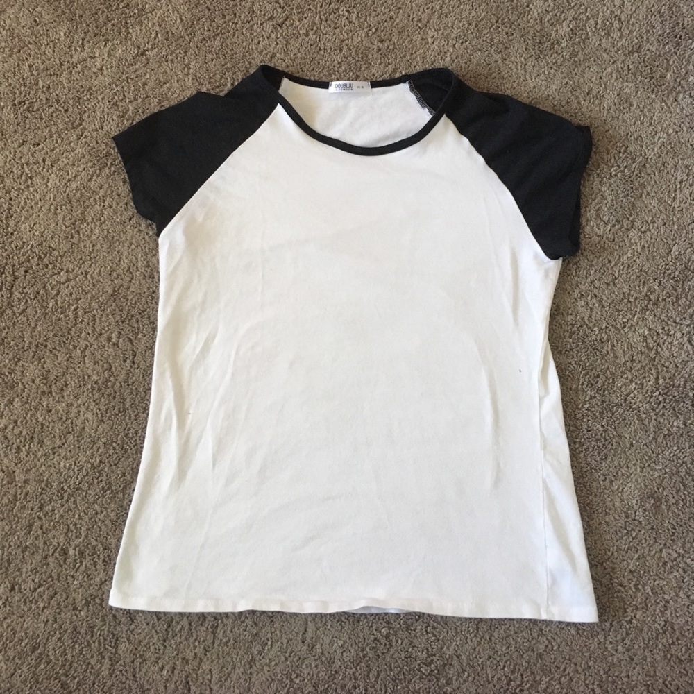 Black and white baseball t-shirt