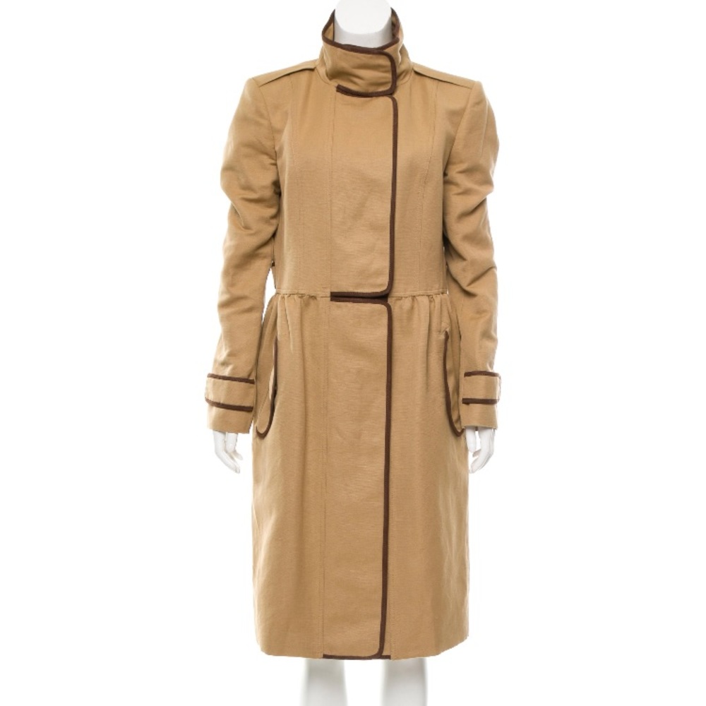 ❌SOLD❌ NWT Burberry Leather-Trimmed Coat - Picture 1 of 6