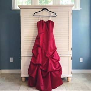 Red Sweetheart Neckline Gown