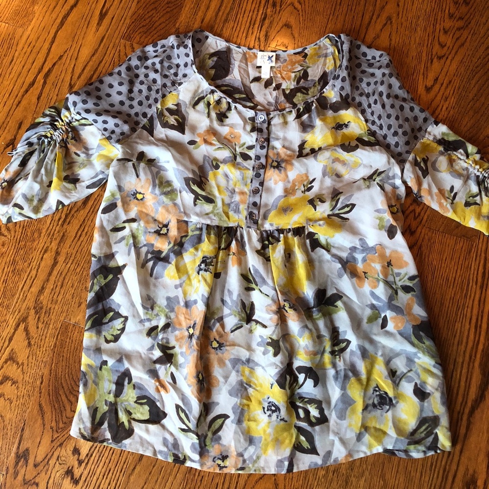 Edme & Esyllte Silk flowy and floral shirt