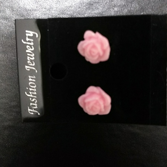 *** Pink rose fashion earrings - Picture 2 of 5