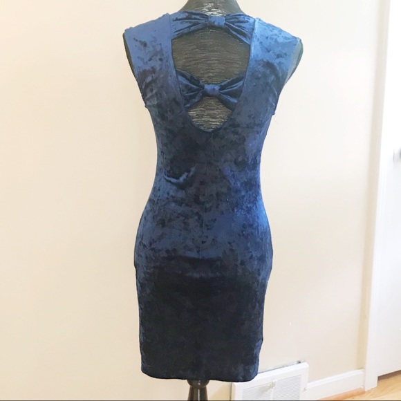 Forever 21 Velvet Bodycon Dress with Bow Detail - Picture 2 of 5