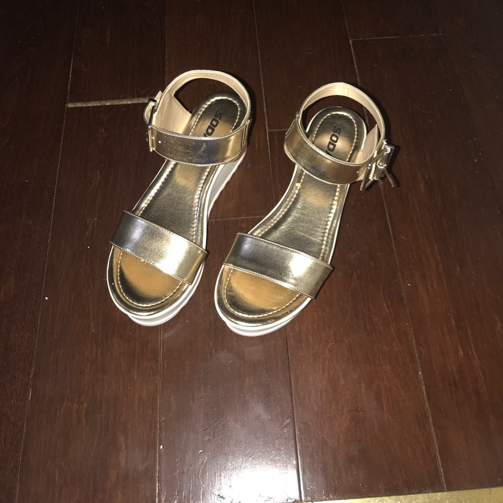 Gold platform sandals
