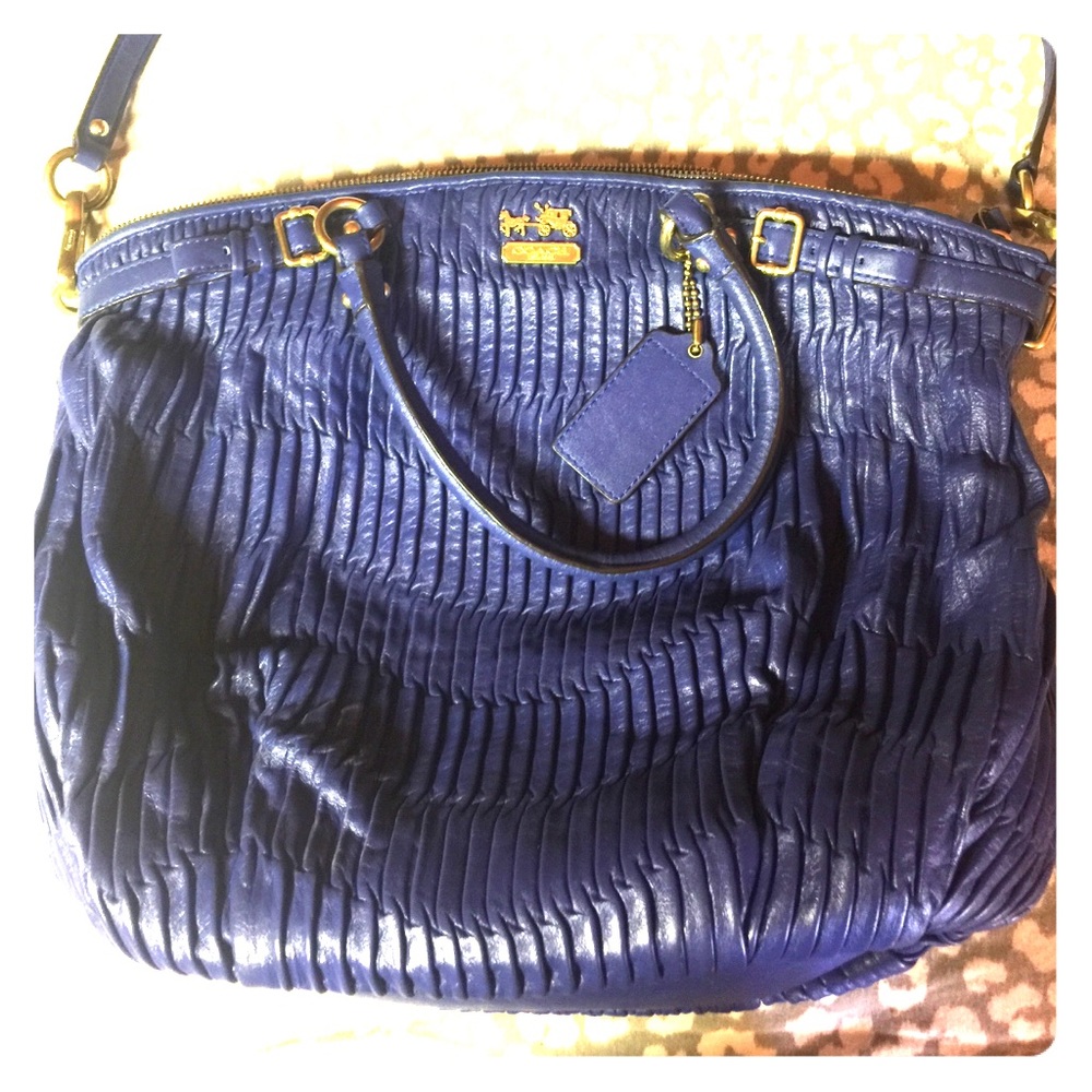 Coach gathered and pleated leather bag