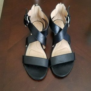 Black W. Gladiator Sandal.