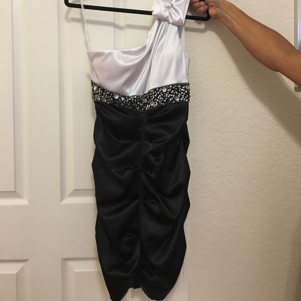 Blank and white cocktail dress