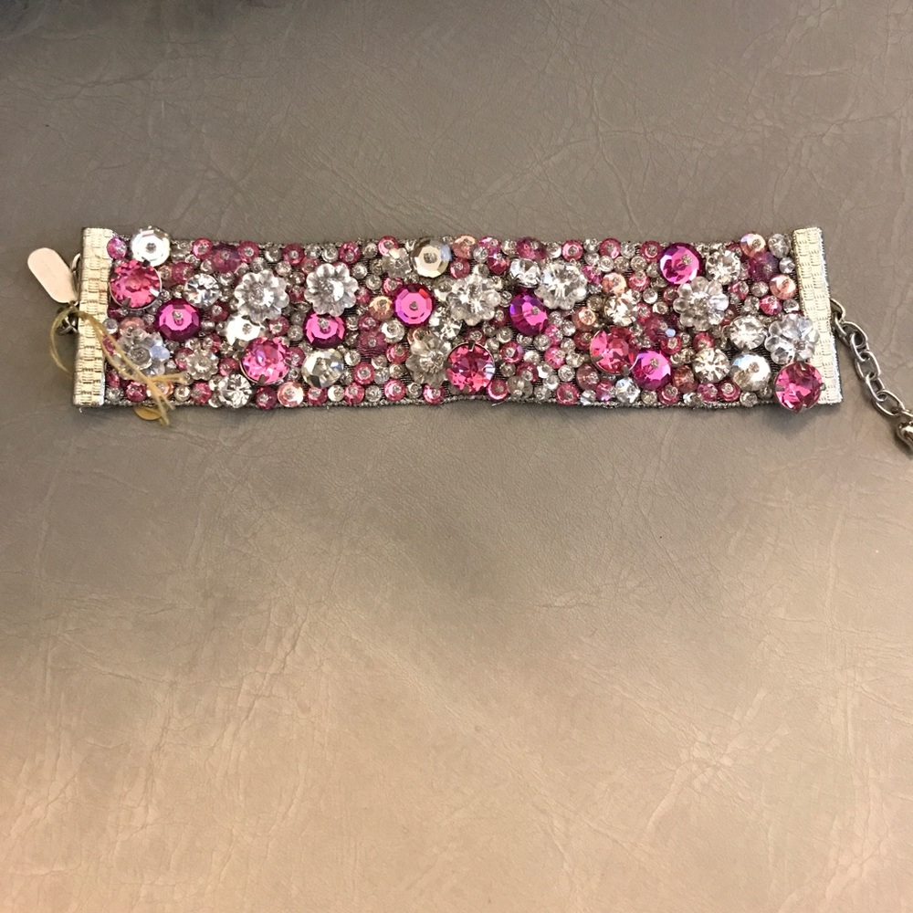 Pink Swarovski crystal bracelet