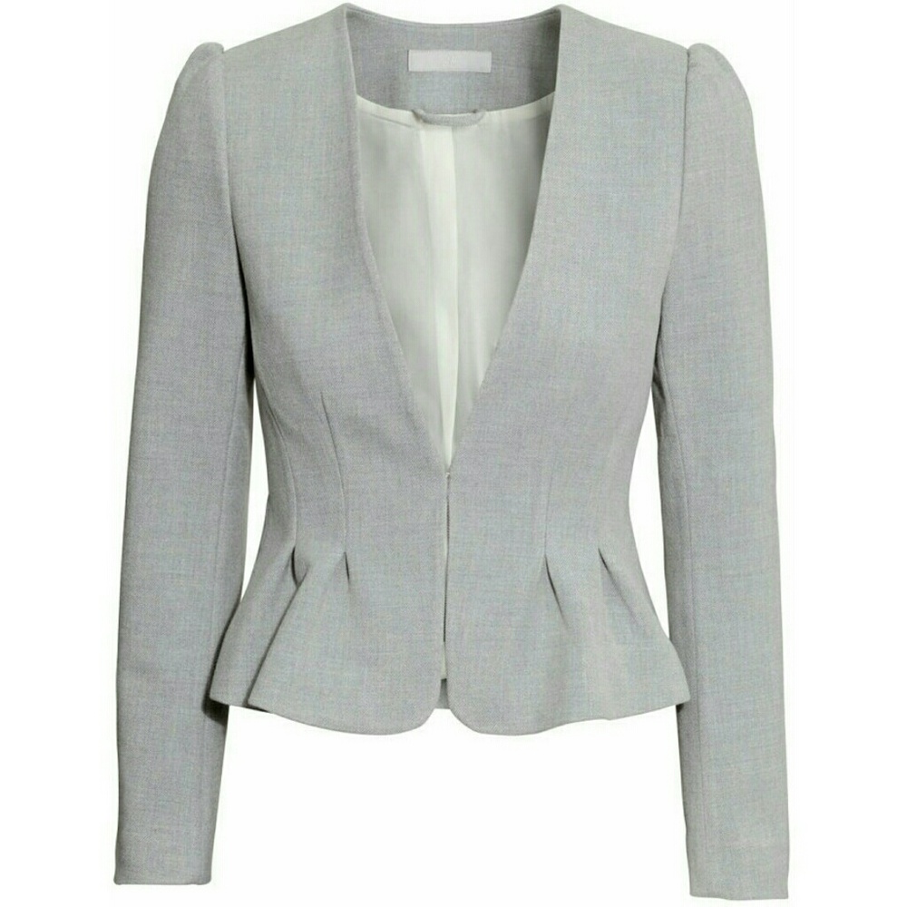 H&M Grey Peplum Blazer NWT Size 2