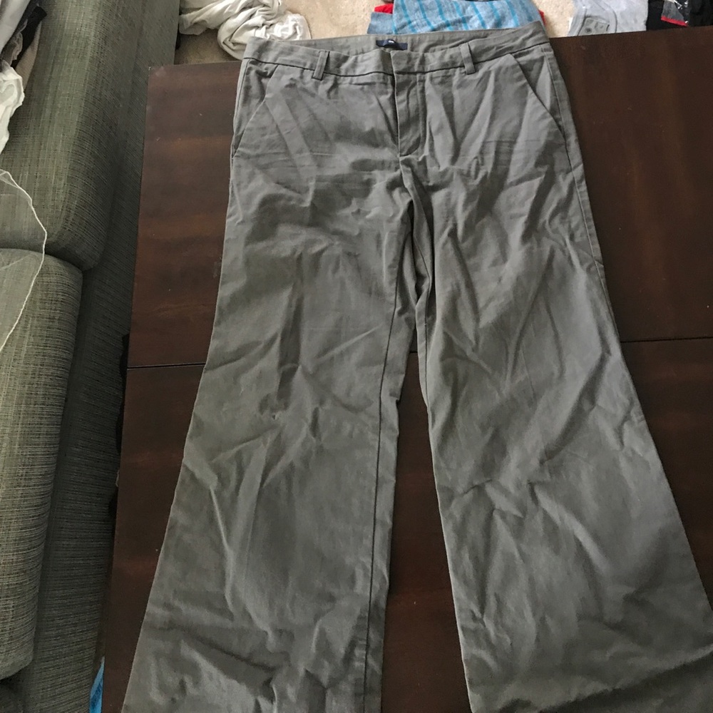 Gray boot leg dress pants