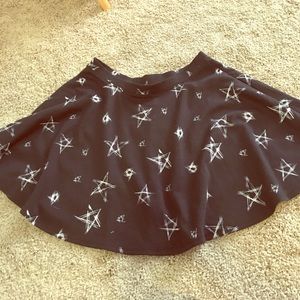Star printed skater skirt