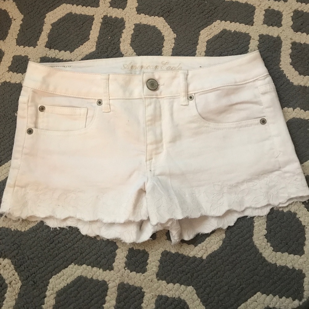 White denim shorts from American Eagle