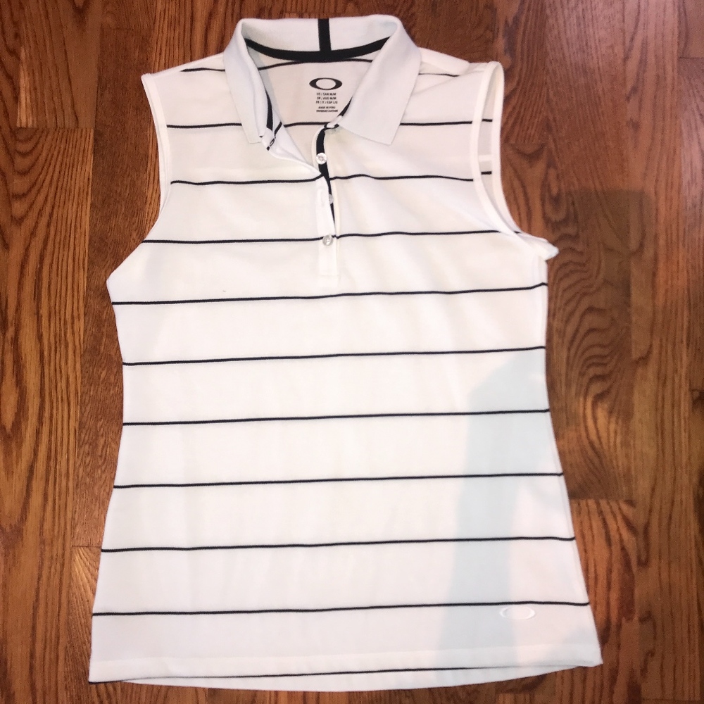 Oakley women's top  - white with navy strips