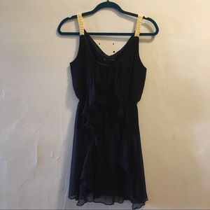 Draping Ruffle Navy Dress Draping Ruffle Navy Dress