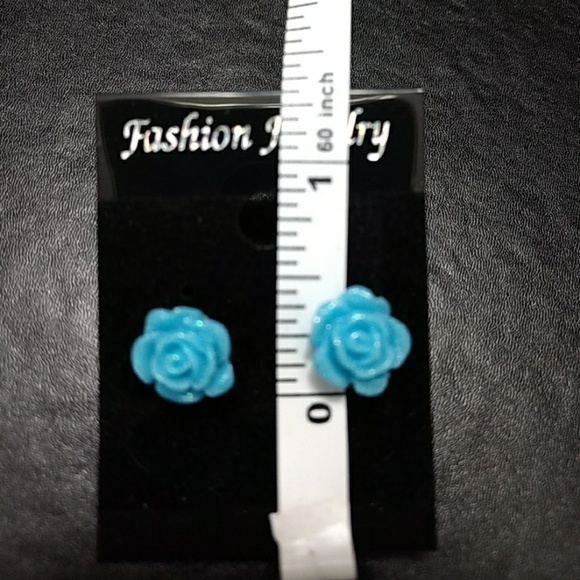 *** Blue rose fashion earrings - Picture 5 of 5