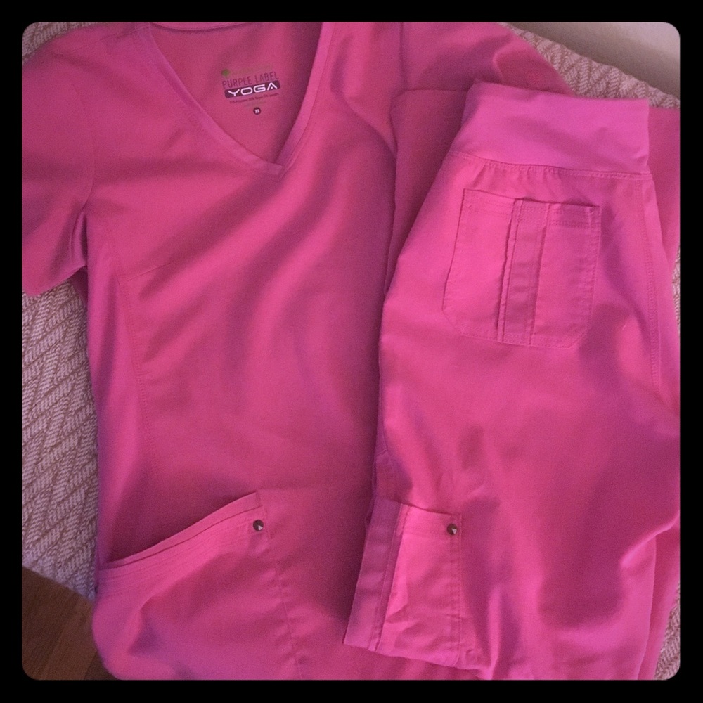 Healing Hands (purple label) Yoga Scrubs- Pink XS