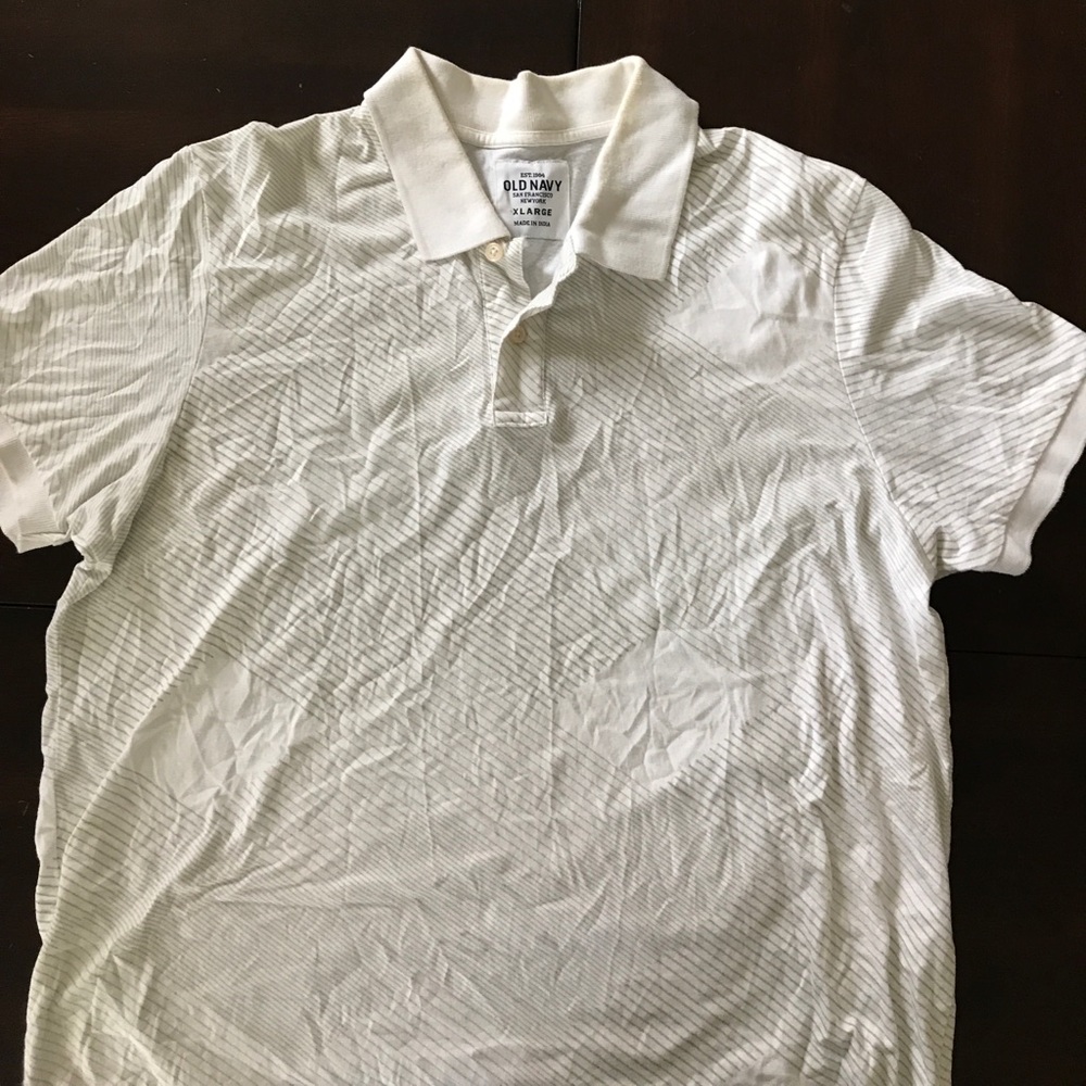 White and gray striped shirt