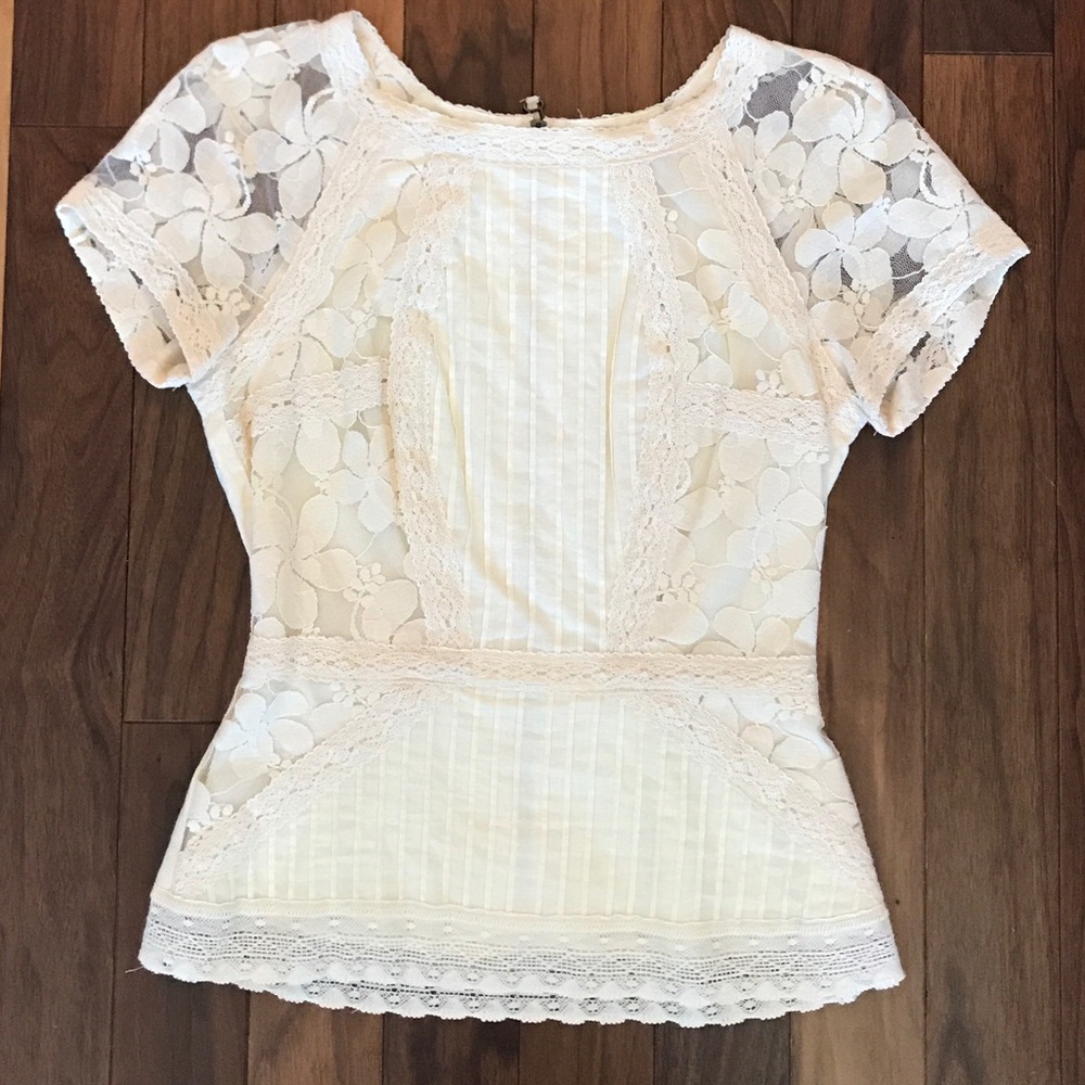 Chelsea and Violet cream lace top.
