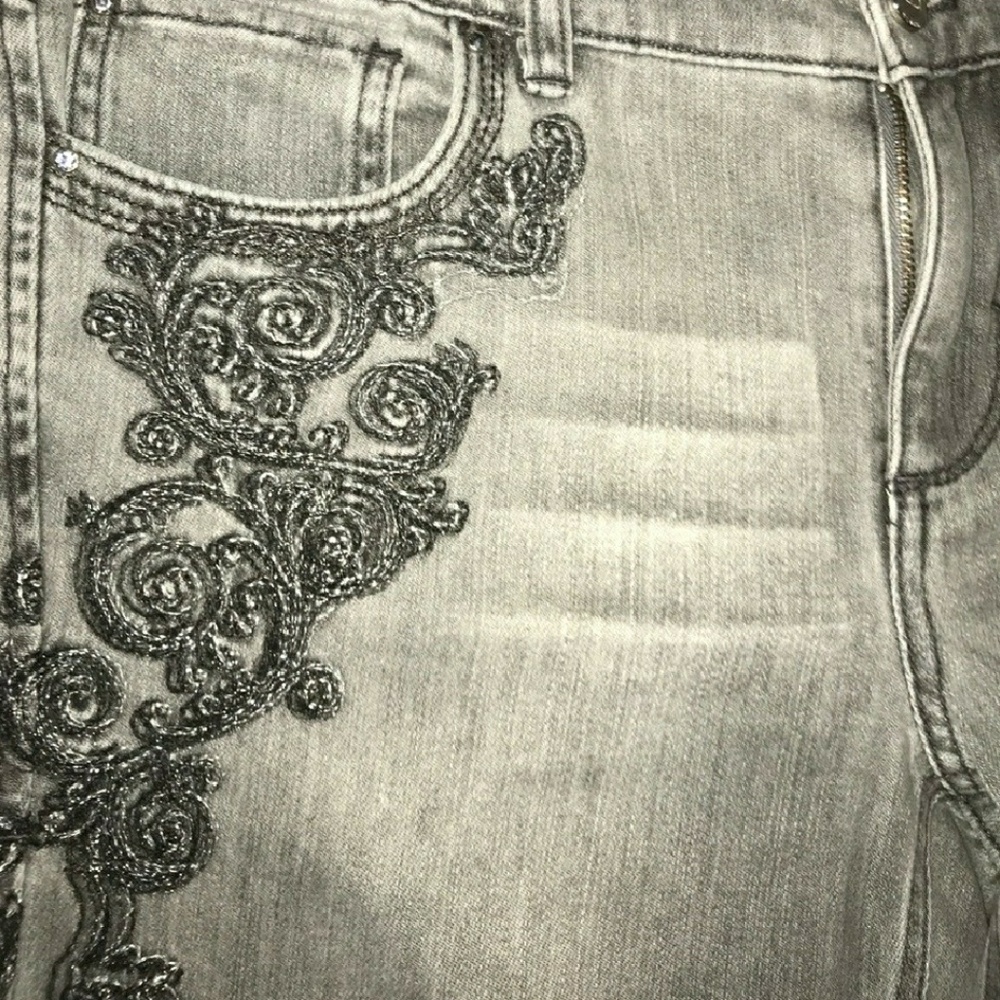 White House Black Market grey denim jeans