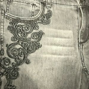 White House Black Market grey denim jeans