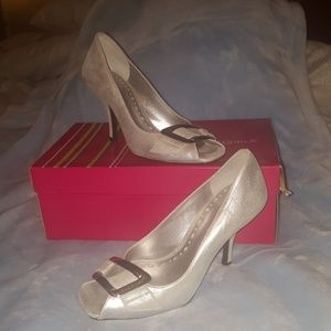 BCBG Silver heels