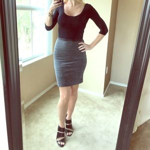 Express Skirt faux leather trim stretch